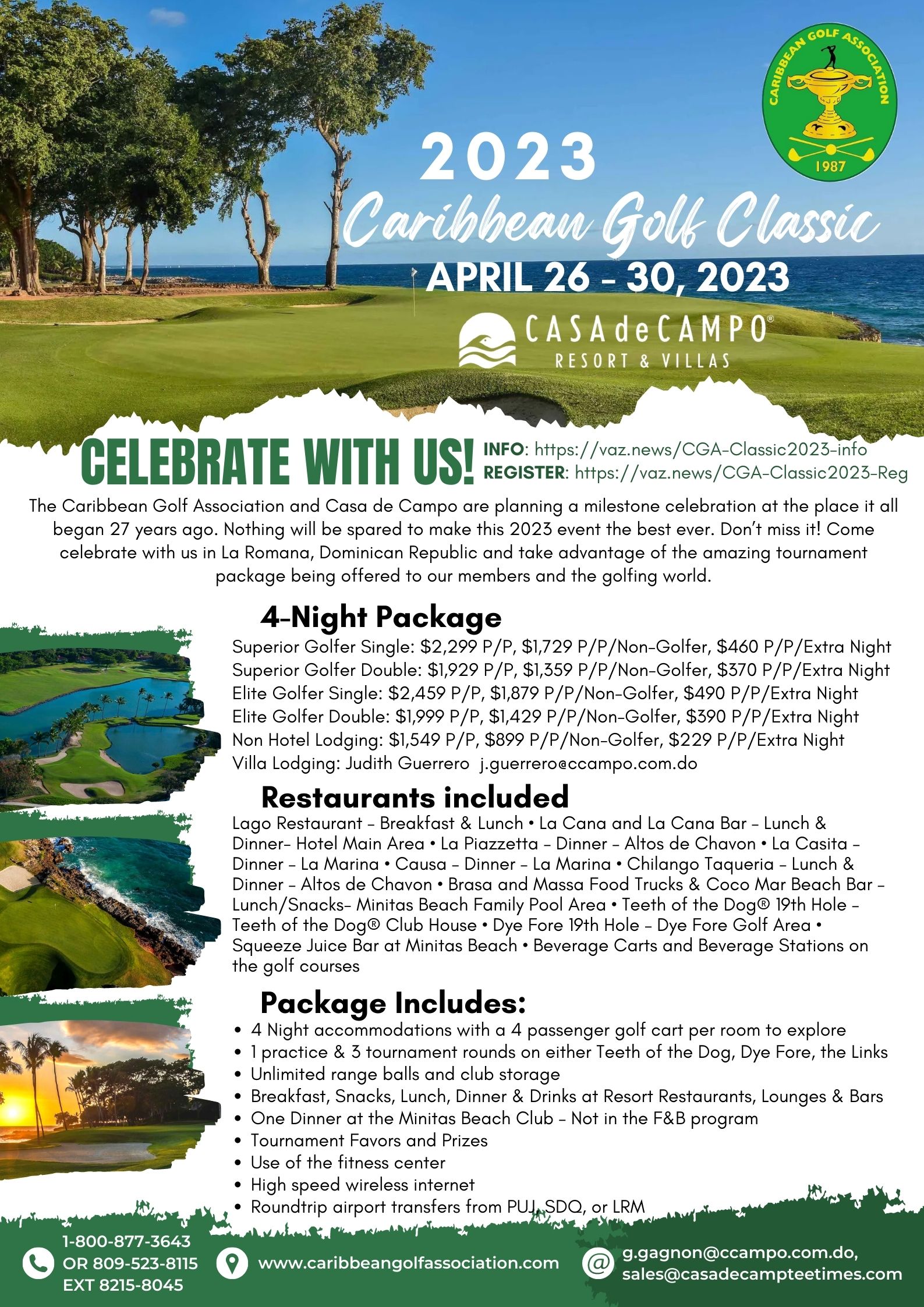 2023 Caribbean Golf Classic Flyer